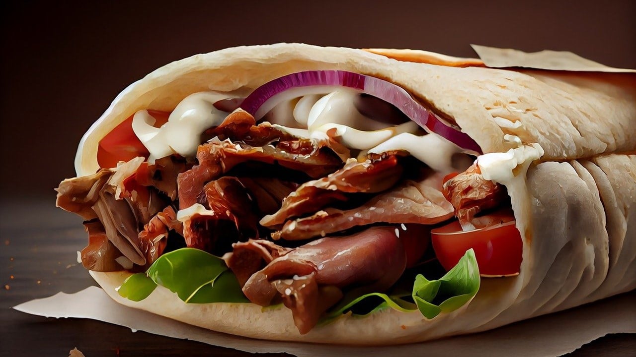 kebab de ternera con salsa de yogur