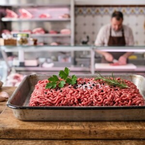 andeja de deliciosa carne picada fresca ideal para preparar carne picada recetas otoño.