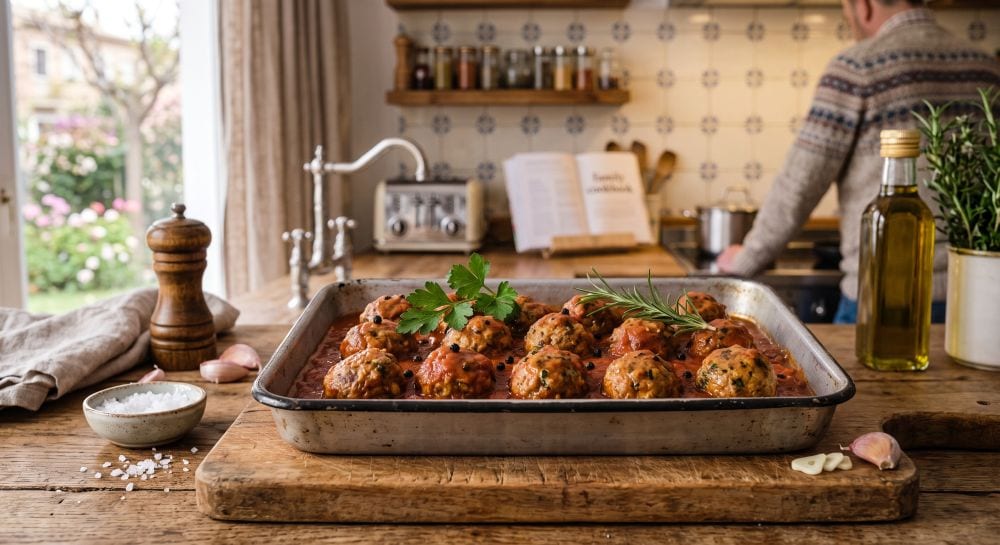 Ricas albóndigas caseras en salsa, una de las mejores carne picada recetas otoño para niños.
